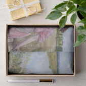 Papier Mousseline Une mère et un enfant au bord d'une rivière avec d (Cadeau)