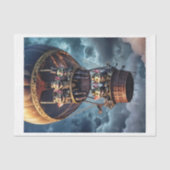 Papier Mousseline Une montgolfière remplie de gobelins espiègles - (Recto)