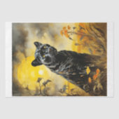 Papier Mousseline Une panthère noire dans la savane au coucher du so (Recto)