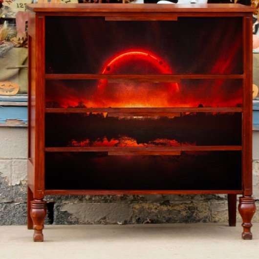 Papier Mousseline Une planète rouge découpage