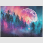 Papier Mousseline Une Pleine lune vive se lève au-dessus d'une décom (Recto)