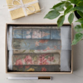 Papier Mousseline Une rangée de livres aux fleurs peintes (Cadeau)