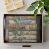 Papier Mousseline Une rangée de livres et de fleurs (Cadeau)