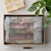 Papier Mousseline Une rangée d'épines de vieux livres avec des fleur (Cadeau)