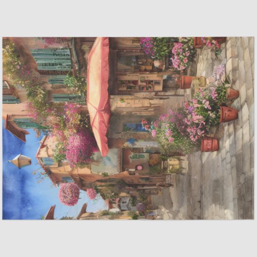 Papier Mousseline Une scène de rue italienne Ephemera Design Series (Recto)