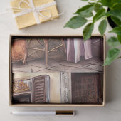 Papier Mousseline Une scène de rue italienne Ephemera Design Series (Cadeau)