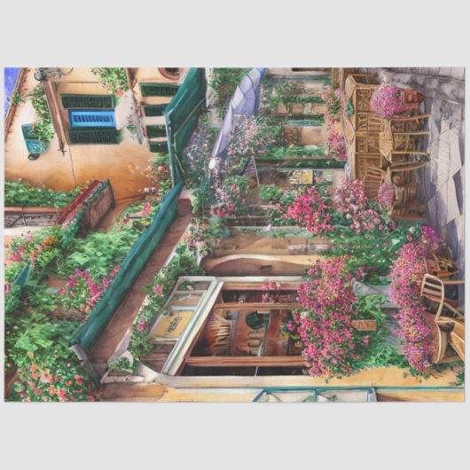 Papier Mousseline Une scène de rue italienne Ephemera Design Series  (Recto)