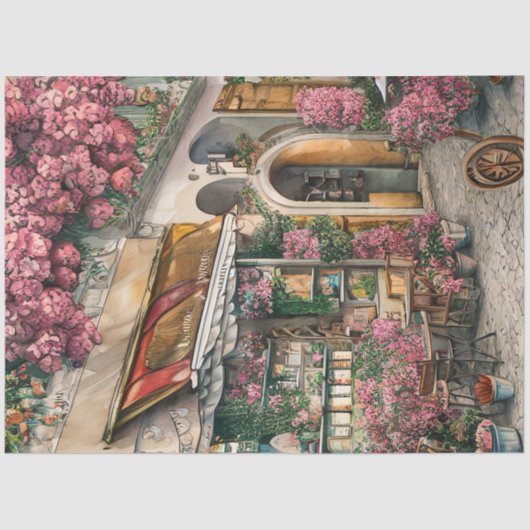 Papier Mousseline Une scène de rue italienne Ephemera Design Series  (Recto)