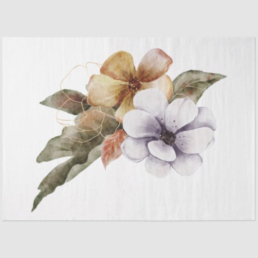 Papier Mousseline Une série animale d'automne et florale 14 (Recto)