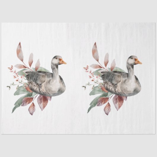 Papier Mousseline Une série animale d'automne et florale 49 (Recto)