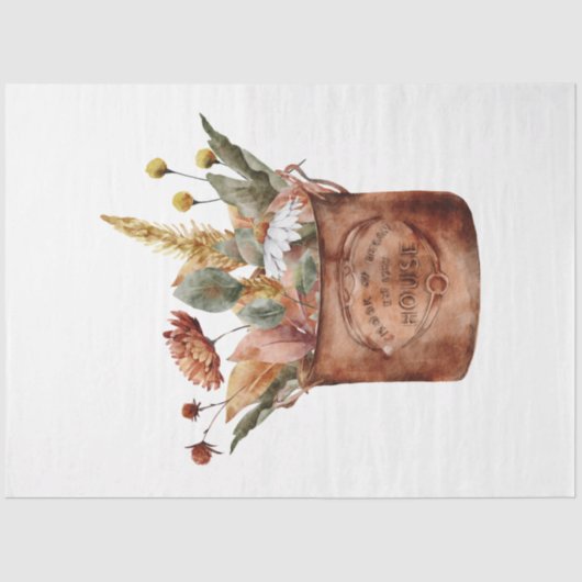 Papier Mousseline Une série animale d'automne et florale Design 11 (Recto)