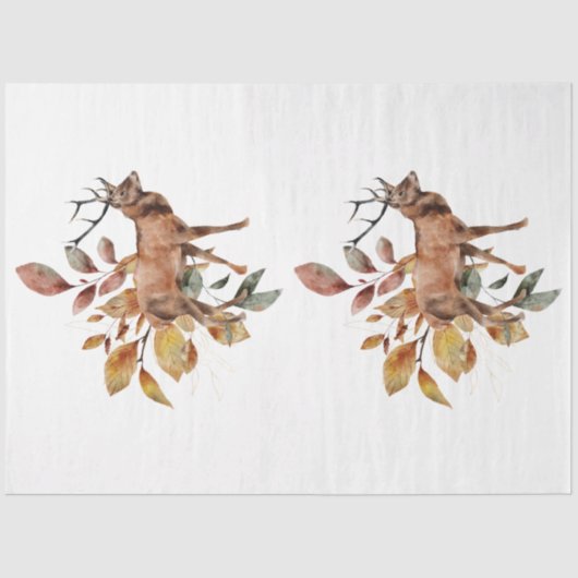 Papier Mousseline Une série animale d'automne et florale Design 30 (Recto)