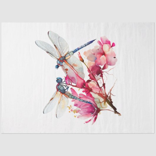 Papier Mousseline Une série d'aquarelles de dragonfly Design 1 (Recto)