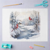 Papier Mousseline Une série de cardinaux d'hiver Design 5 (Artisanat)