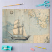 Papier Mousseline Une série de cartes marines 3 (Artisanat)