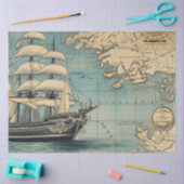 Papier Mousseline Une série de cartes marines 4 (Artisanat)