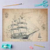 Papier Mousseline Une série de cartes marines 8 (Artisanat)