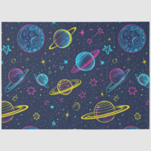 Papier Mousseline Une série de cosmos néon Design 3