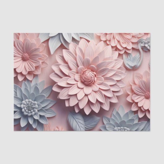 Papier Mousseline Une série de fleurs 3D Design 1 (Recto)