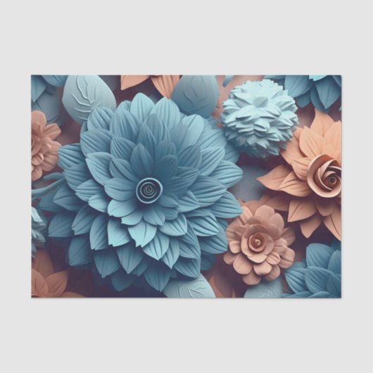 Papier Mousseline Une série de fleurs 3D Design 2 (Recto)