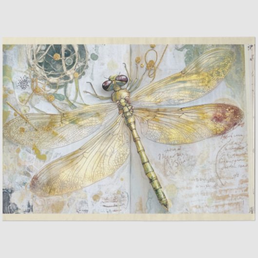 Papier Mousseline Une série de libellules artistiques Conception #8 (Recto)