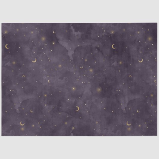 Papier Mousseline Une série de nuit violette étoilée 9 (Recto)