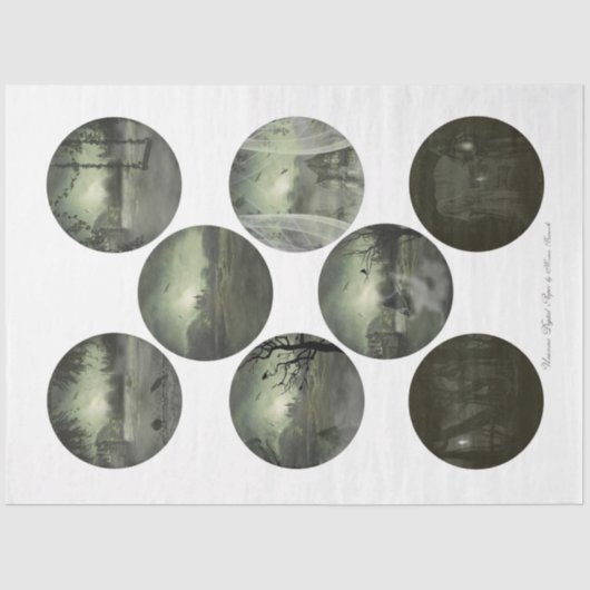 Papier Mousseline Une série d'Halloween gothique ronde Design 2 (Recto)