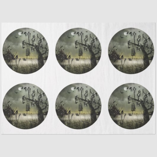 Papier Mousseline Une série d'Halloween gothique ronde Design 5 (Recto)