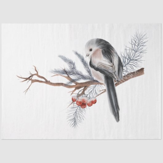 Papier Mousseline Une série d'oiseaux de Noël Design 1 (Recto)