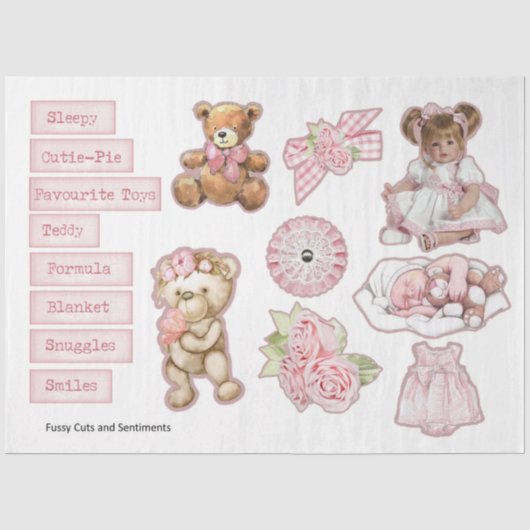 Papier Mousseline Une série Fille Bébé Design 7 (Recto)