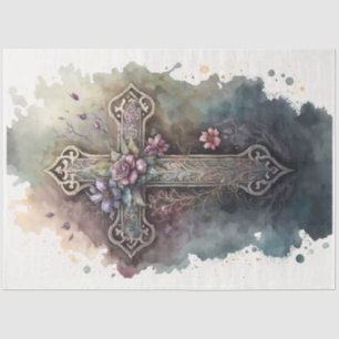 Papier Mousseline Une série Floral Cross 3