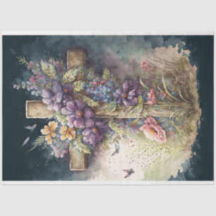 Papier Mousseline Une série Floral Cross 4