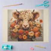 Papier Mousseline Une série Florale Highland Cow Design 5 (Artisanat)