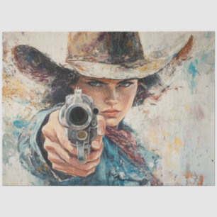 Papier Mousseline Une Sherriff Pistol, femme de Decoupage, a pointé