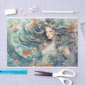 Papier Mousseline Une sirène avec le serpent de mer (Artisanat)