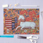 PAPIER MOUSSELINE UNICORN, FLEURS D'IMAGINAIRE MÉDIÉVAL, ÉPAULES FLO (Artisanat)