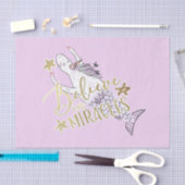 Papier Mousseline Unicorn Mermaid Moderne tendance croire en Miracle (Artisanat)