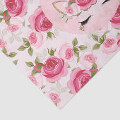 Papier Mousseline Unicorn Or rose Floral Rose mignonne tendance (Détail)