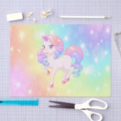 Papier Mousseline Unicorn Pony Pastel Rainbow Stars Découpage (Artisanat)