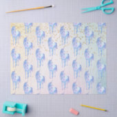 Papier Mousseline Unicorne Aqua rose Jaune teint or Confetti (Artisanat)