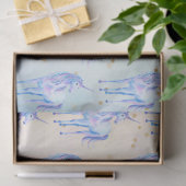 Papier Mousseline Unicorne Aqua rose Jaune teint or Confetti (Cadeau)