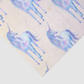 Papier Mousseline Unicorne Aqua rose Jaune teint or Confetti (Détail)