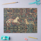 Papier Mousseline UNICORNE ET CERF, FLEURS, ANIMAUX FORESTIERS Flora (Artisanat)