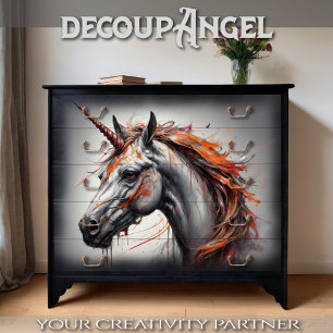 Papier Mousseline Unicorne Imaginaire -Découpage_