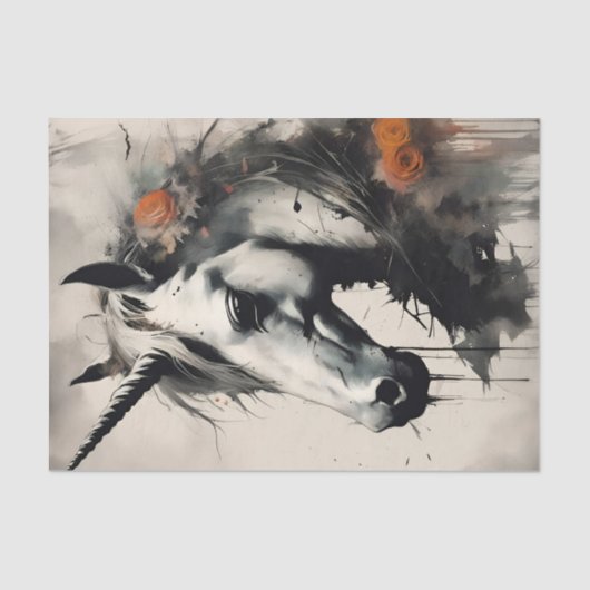 Papier Mousseline Unicorne Magique avec Lecteurs D'Encre Découpage (Recto)