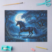 Papier Mousseline Unicorne noire en Lune Bleue (Artisanat)