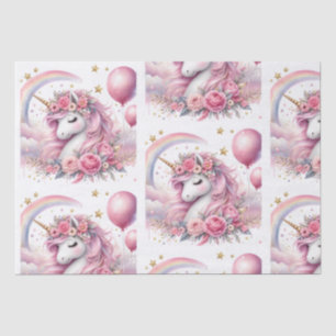 Papier Mousseline Unicorne rose
