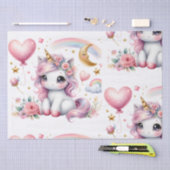 Papier Mousseline Unicorne rose (Artisanat)