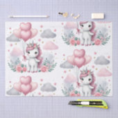 Papier Mousseline Unicorne rose (Artisanat)