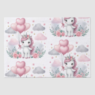 Papier Mousseline Unicorne rose